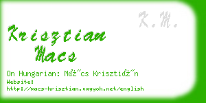 krisztian macs business card